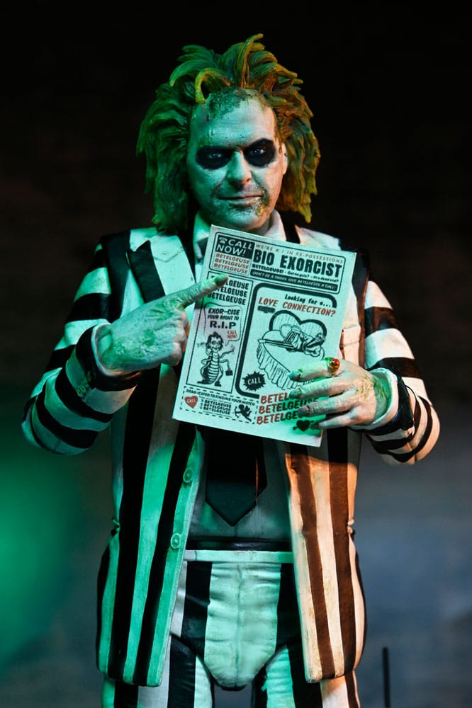 Beetlejuice AF: Ultimate Beetlejuice (Striped Suit) 18cm Kostüm, Joker, Streifenanzug, Horror-Charakter, Zeitschrift