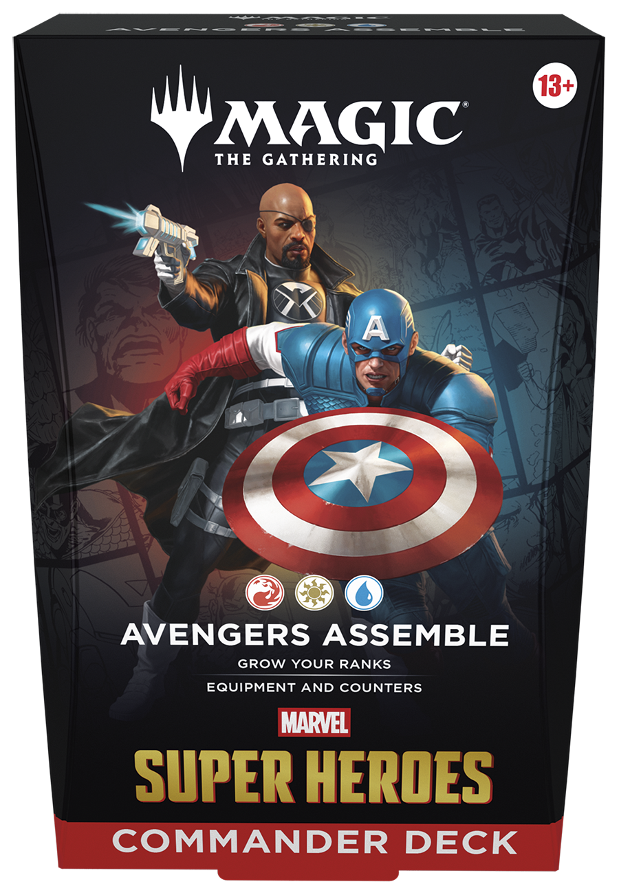 Magic CCG: Marvel Super Heroes Commander Deck Avengers Assemble Charizard, Captain America, Shield, Marvel, Commander Deck