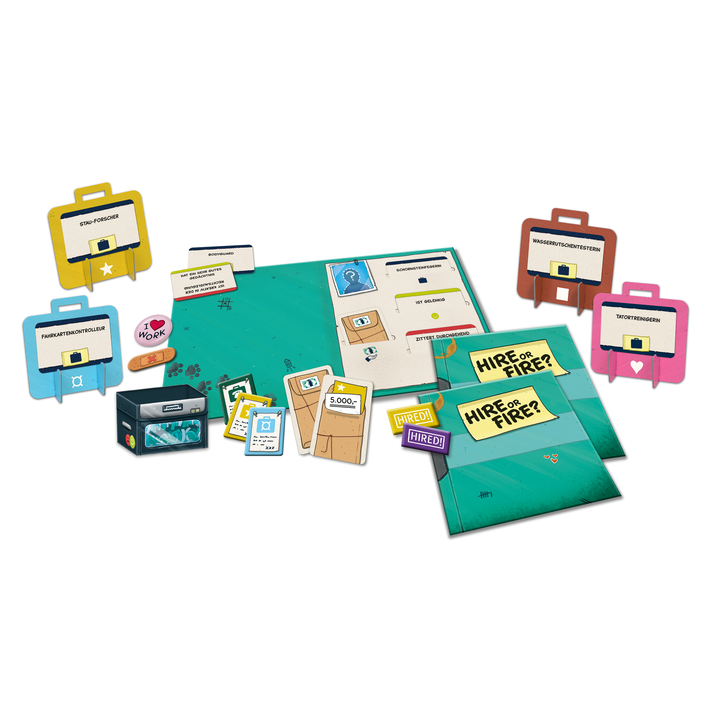 Brettspiel, Spielkarten, Berufsspiel, Türkis, Spielzubehör