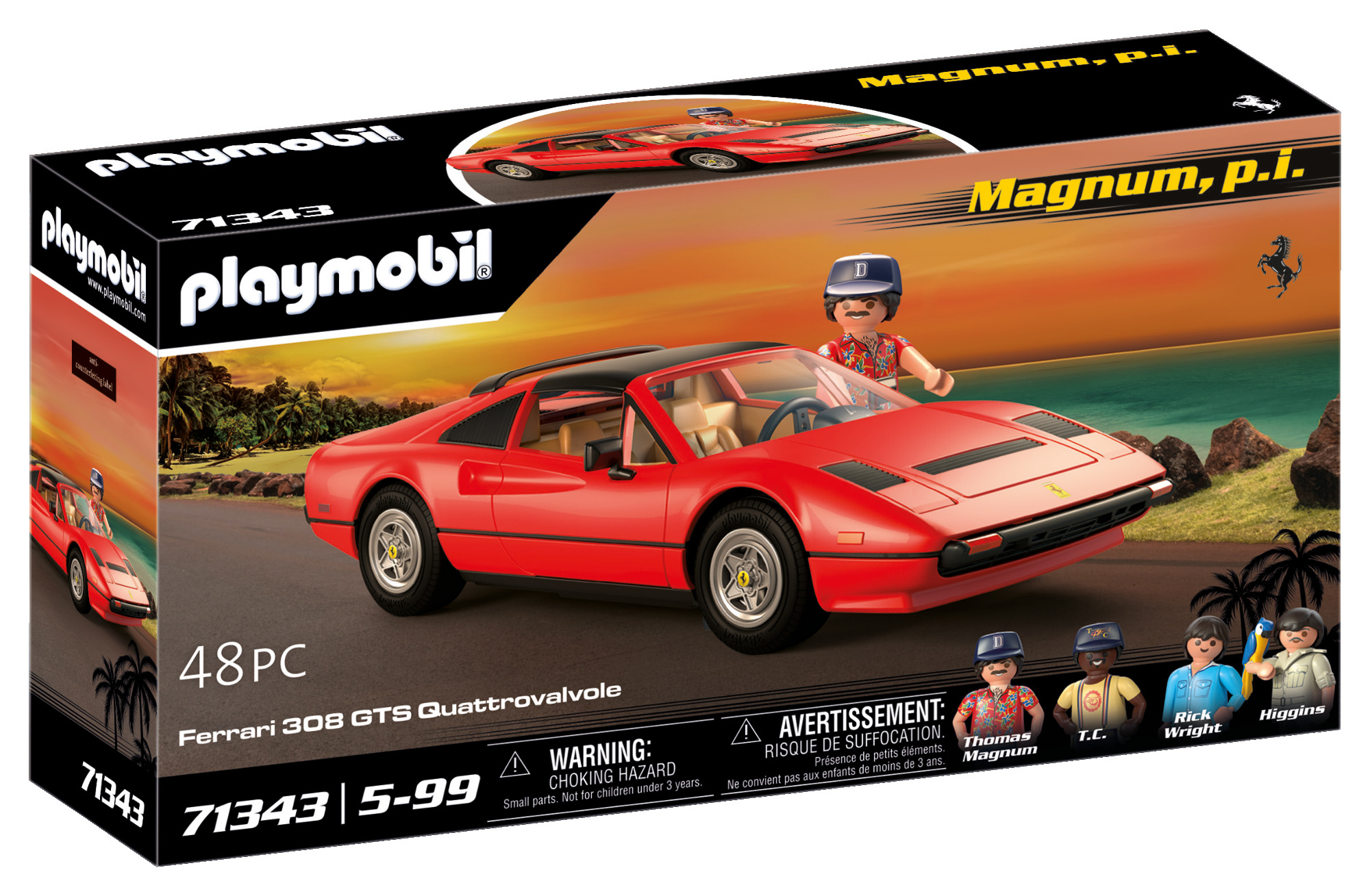 Playmobil: Magnum, p.i. Ferrari 308 GTS Quattrovalvole Ferrari 308 GTS, Rotes Auto, Rot Cabrio, Convertiblespielzeug, Playmobil-Set