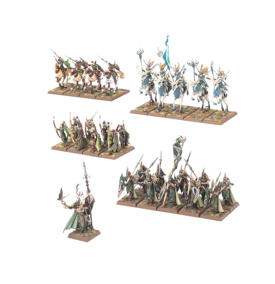 Miniaturfiguren, Fantasy-Armee, Elfen, Krieger, Bases