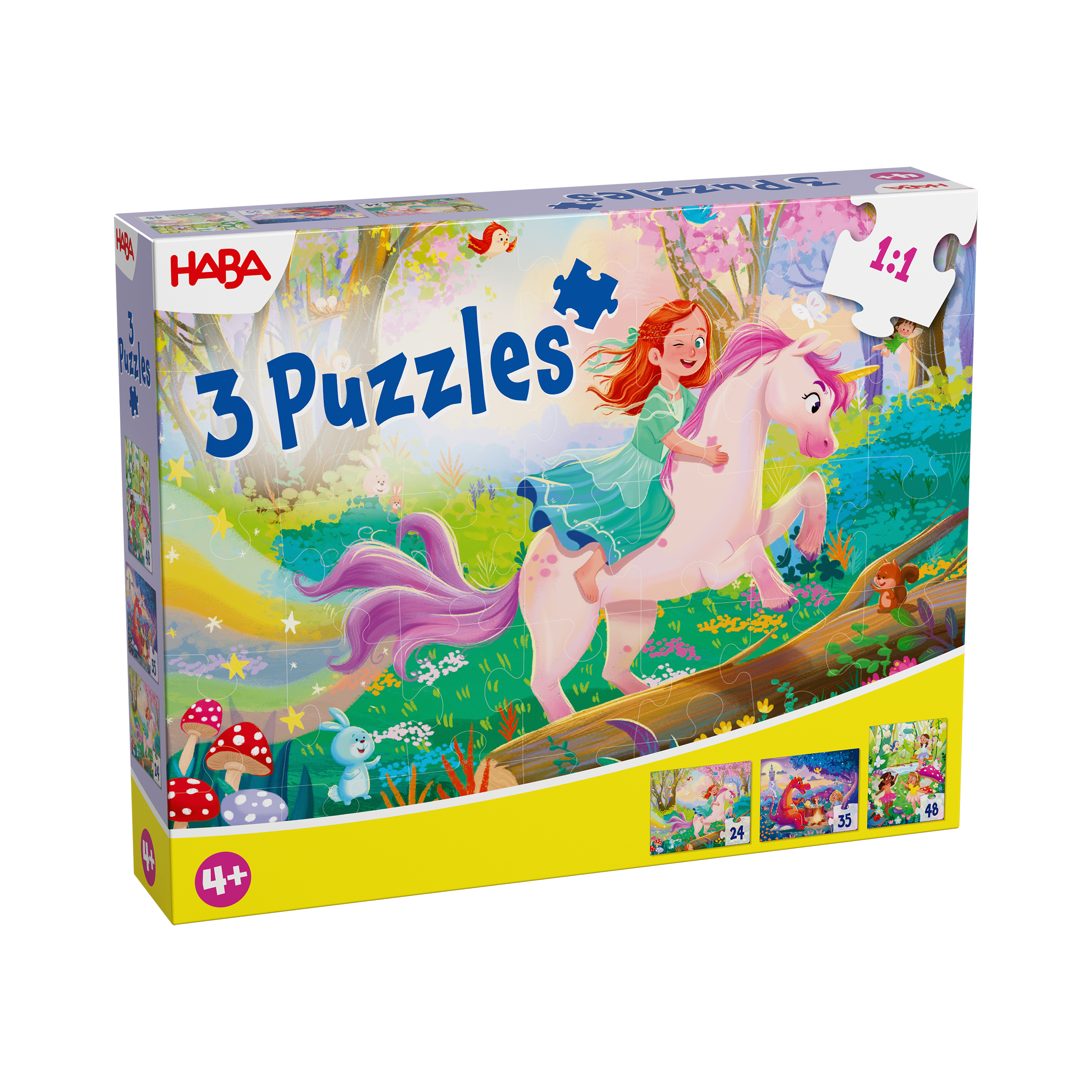 3 Puzzles - Zauberträume 3 Puzzles, Puzzles, HABA, Einhorn, Pferd