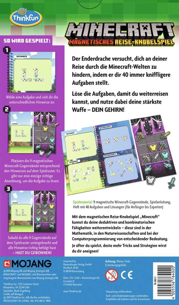 Minecraft: Magnetisches Reise-Knobelspiel Minecraft: Magnetisches Reise-Knobelspiel