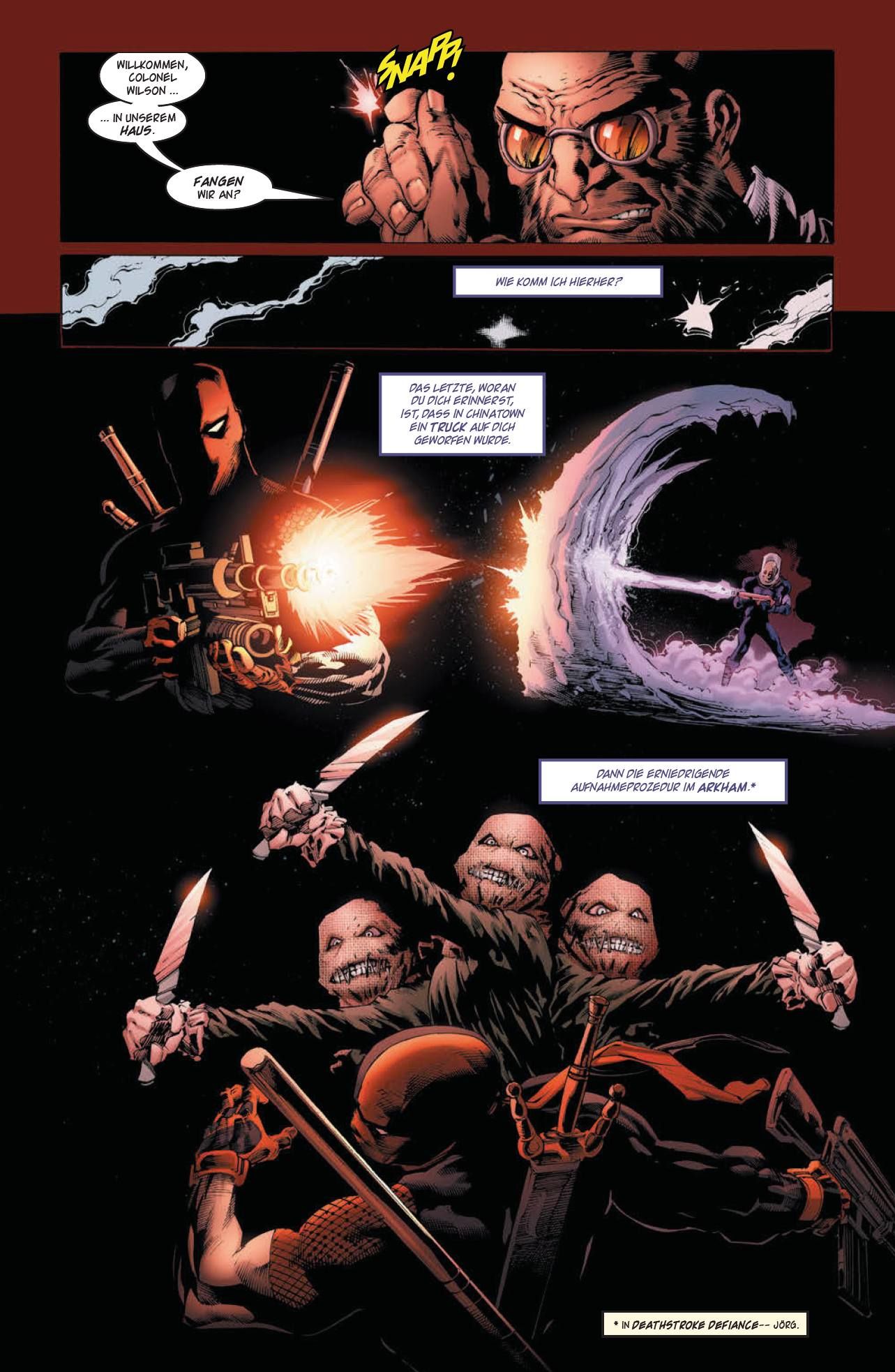 Deathstroke: Deathstroke in Arkham Comic, Action, Sci-fi, Waffen, Monster