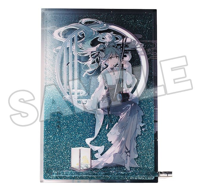 Vocaloid: Acrylornament Hatsune Miku Glitter (Han Gong Yiu Yue Ver.) 15cm Illustration, Kunstdruck, Laterne, Glitzer, Transparente Hülle