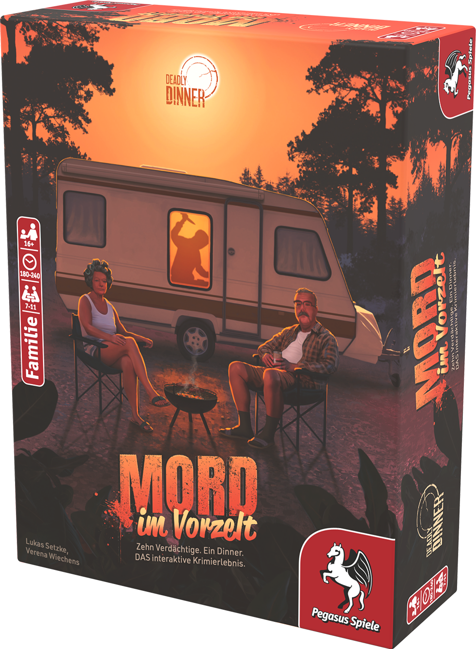 Deadly Dinner: Mord im Vorzelt Camping, Wohnmobil, Feuerstelle, Familie, Kartenspiel