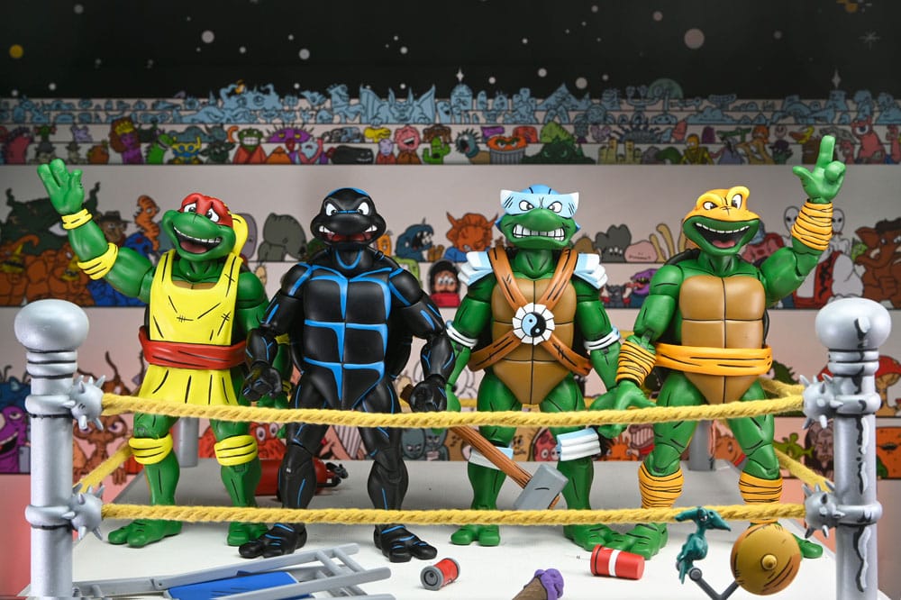 Teenage Mutant Ninja Turtles AF: Stump Wrestling Turtles 4er Set (Archie Comics) 15cm