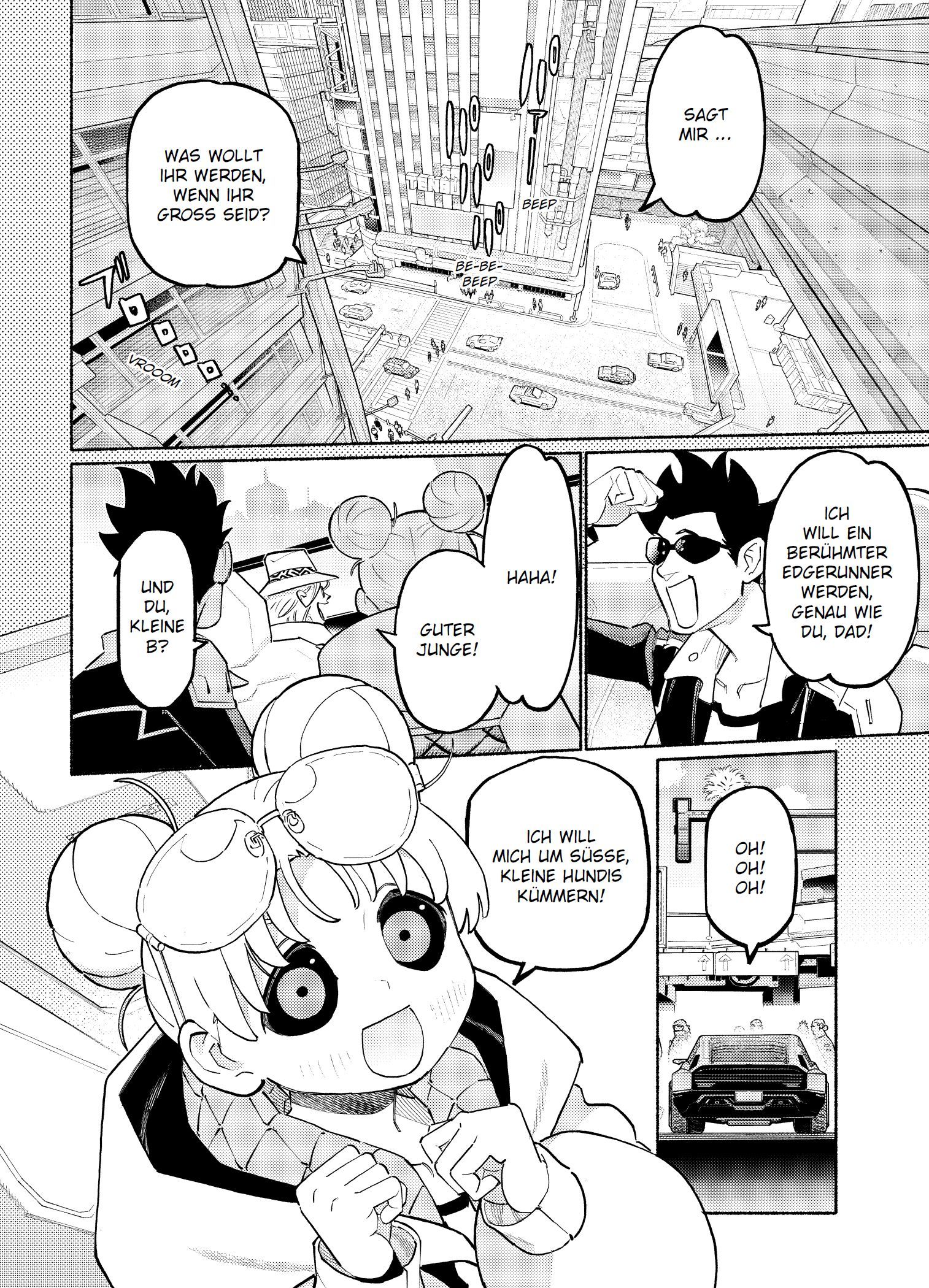 comic, manga, character, girl, car