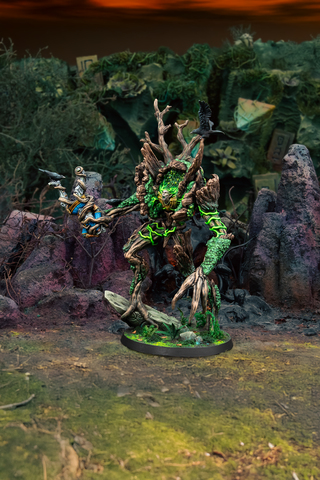 Miniatur, Dämon, Skulptur, grünes Leuchten, Sockel