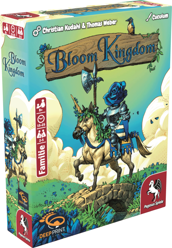 Bloom Kingdom Brettspiel, Familienspiel, Fantasy, Ritter, Einhorn