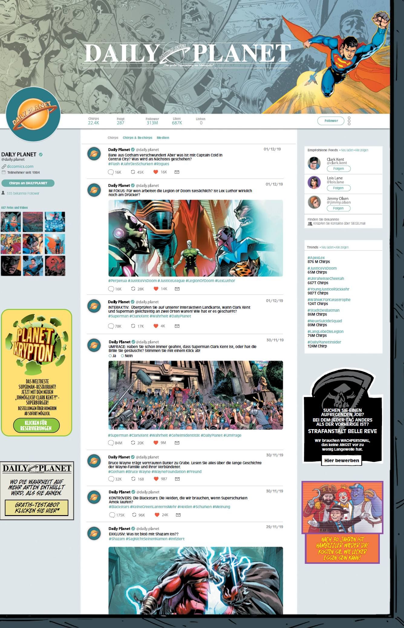 Comic, Twitter-Layout, Superheld, Illustration, Panel