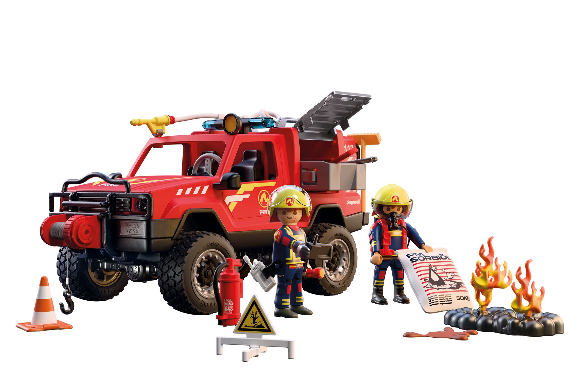 Playmobil: City Action - Feuerwehr-Pickup Feuerwehrauto, Rettungsfahrzeug, Spielzeugauto, Feuerwehrmann, Ausrüstung