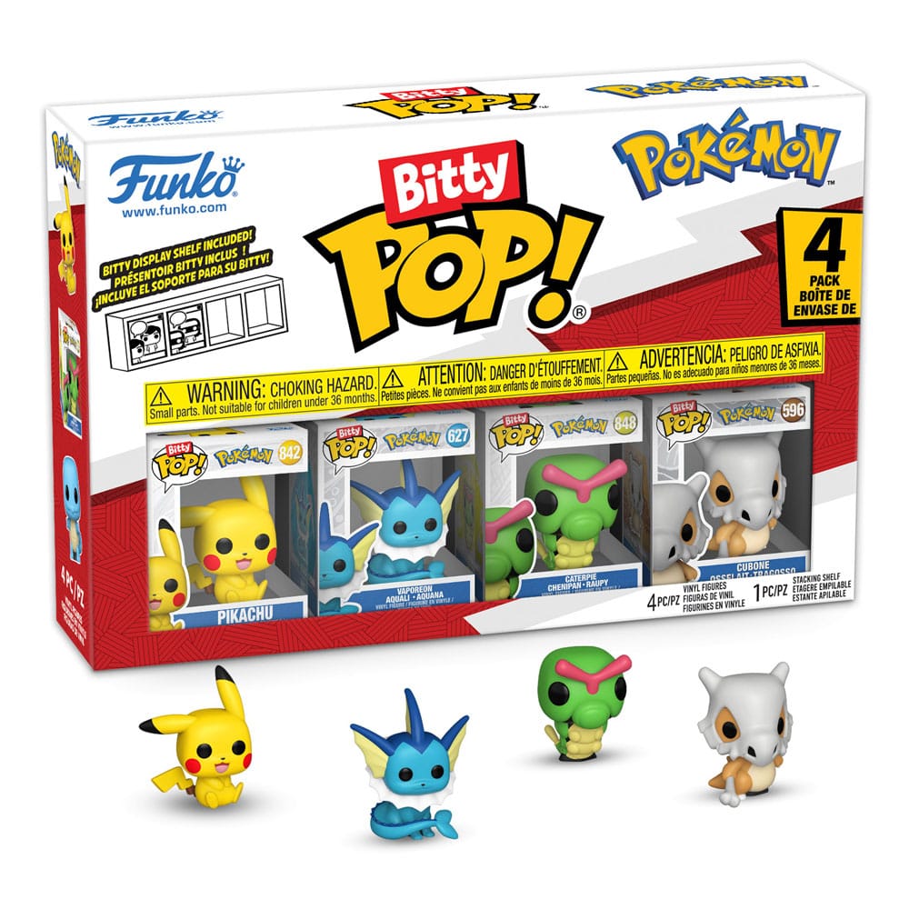 Pokémon: POP Bitty 4er Set Series 1 (Pikachu/Aquana/Raupy/Tragosso)