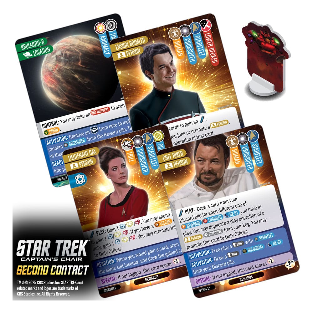 Star Trek: Captains Chair - Second Contact Star Trek, Deck cards, Captain's chair, Weltraumbild, Spielkarten