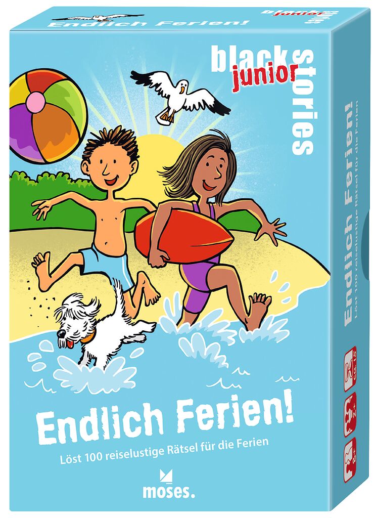 Black Stories Junior - Endlich Ferien! Strand, Kinder, Schwimmen, Möwe, Puzzle