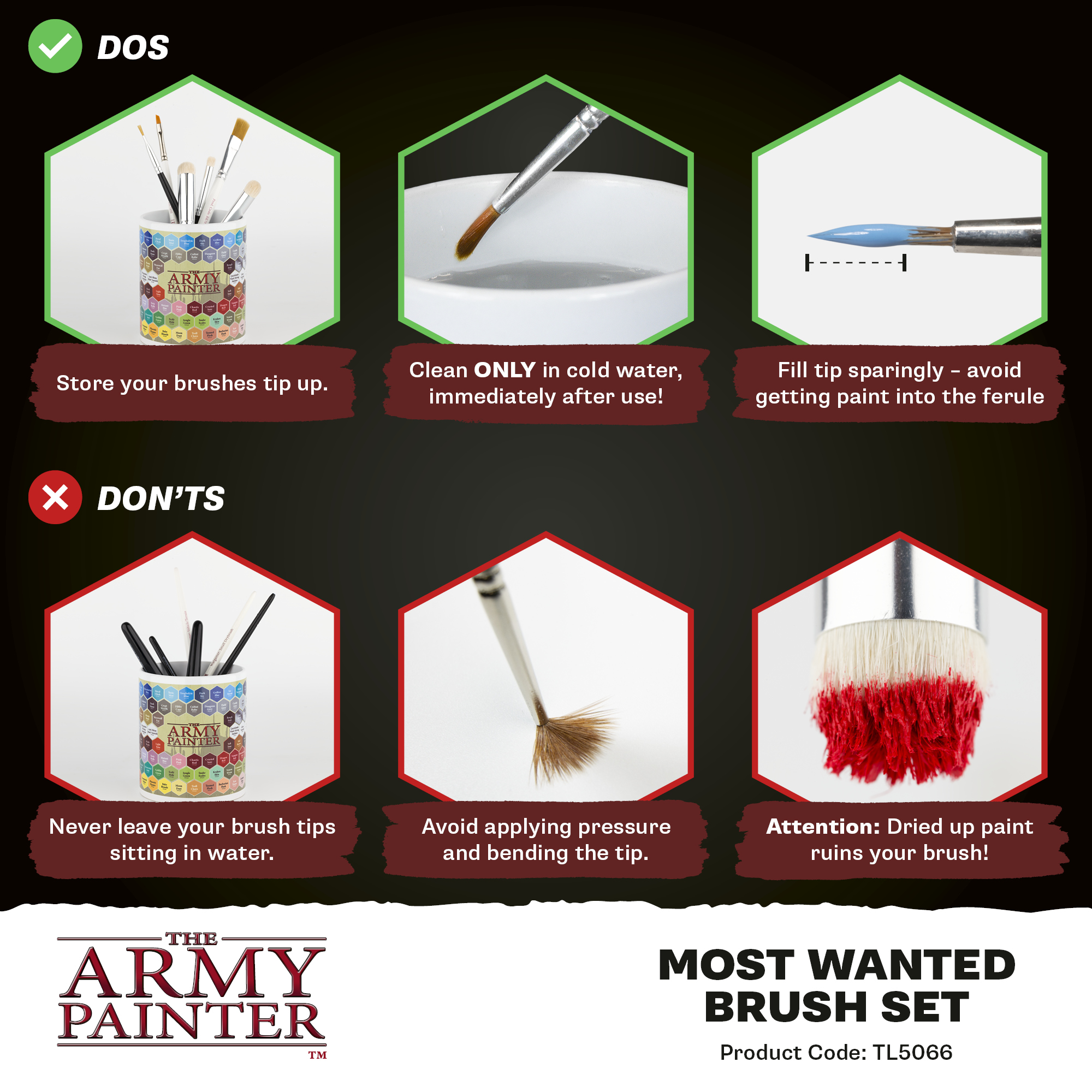Army Painter: Most Wanted Brush Set Pinsel, Becher, Kunstbedarf, Pinselspitze, Farbpinsel
