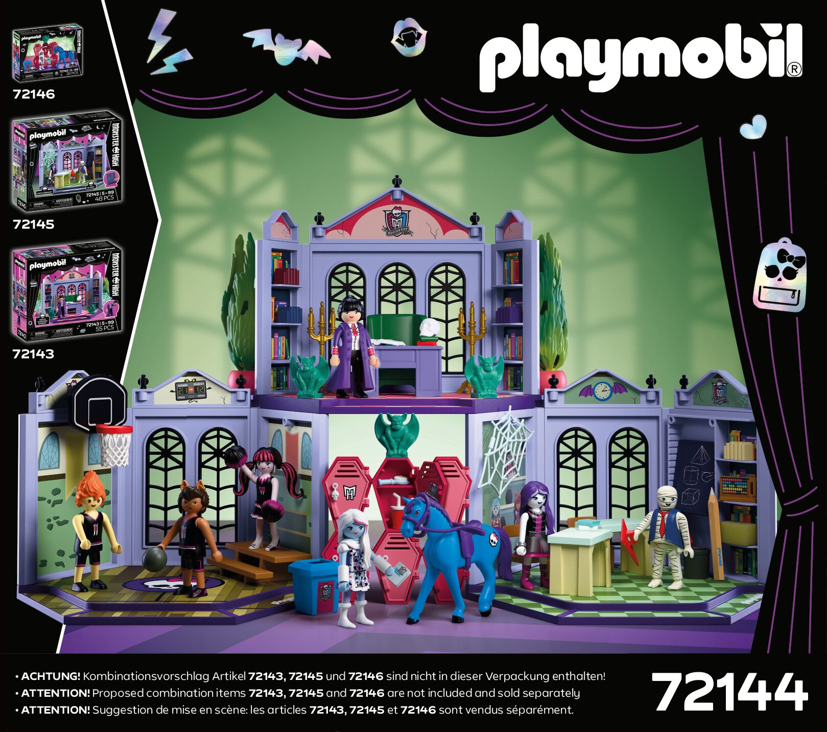 Playmobil: Monster High - Sporthalle Playset, Lego-ähnlich, Zombie, Haus, Figuren