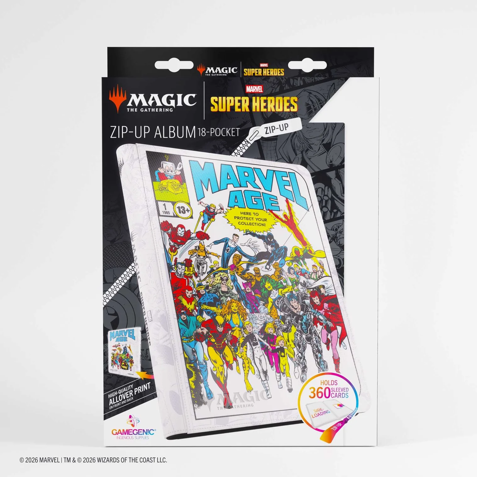 Gamegenic: Album 18-Pocket Zip-Up Magic Marvel Superheroes - Marvel Age Zip-up Album, Marvel Age, 18-Pocket, Kunststoffhülle, Sammlerstück