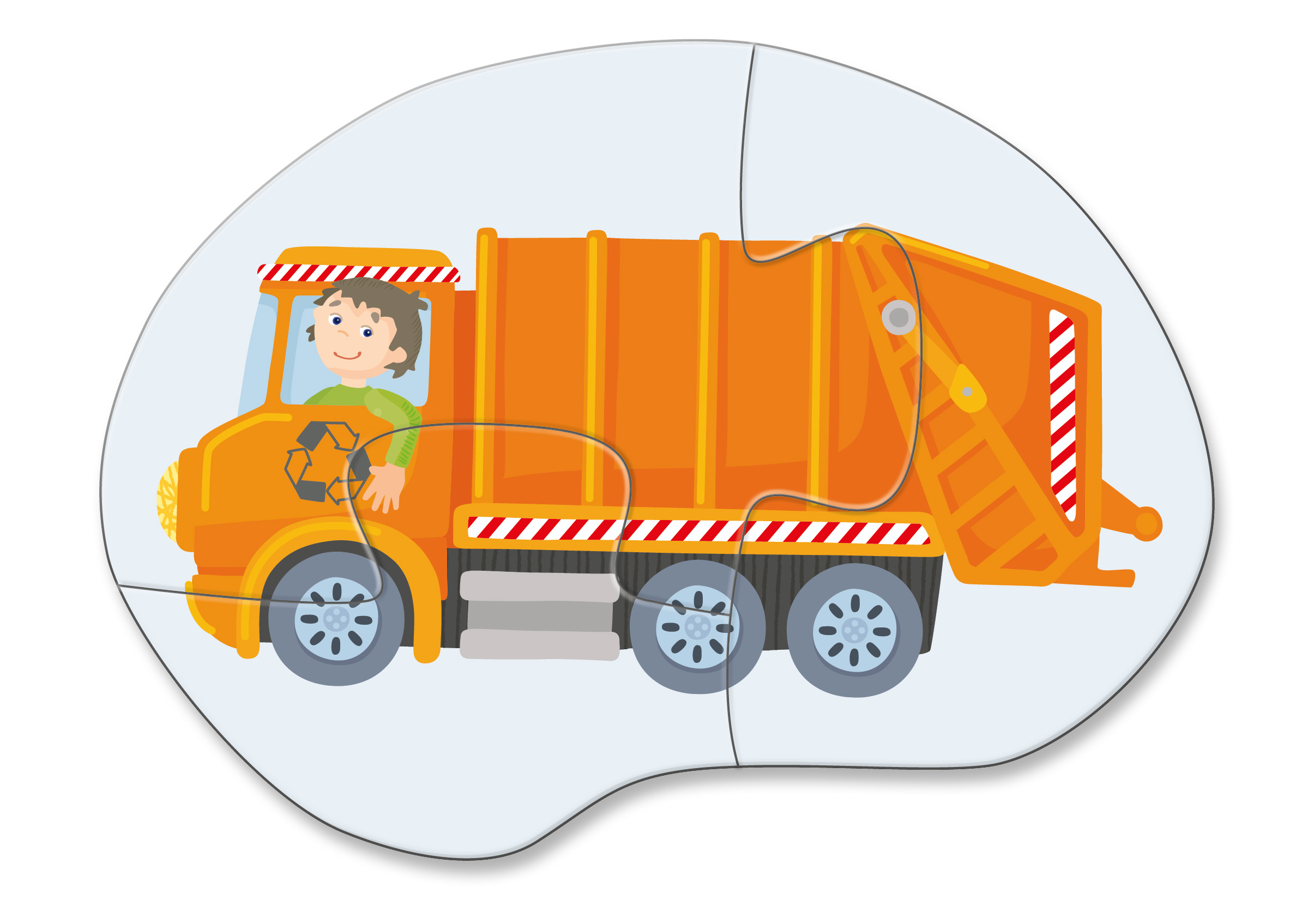 Müllwagen, Abfallentsorgung, Orange, Großfahrzeug, Ladearm
