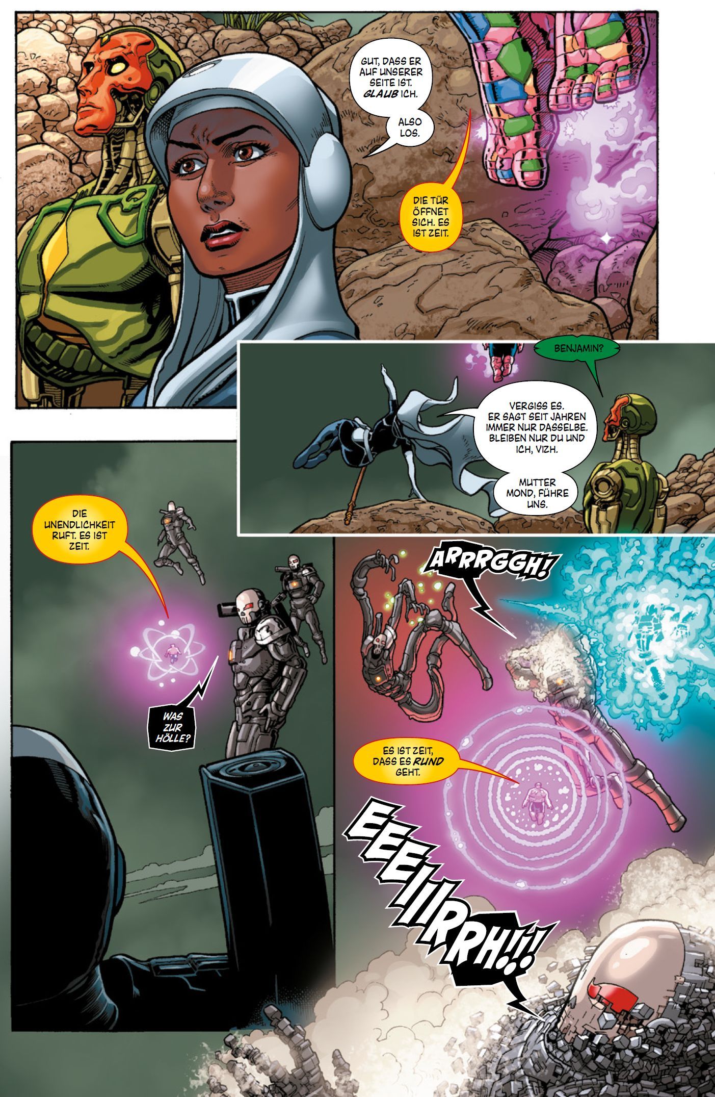 Avengers Forever Bd.1: Helden einer finsteren Welt Comic, Sci-fi, Panels, Astronaut, Robot combat