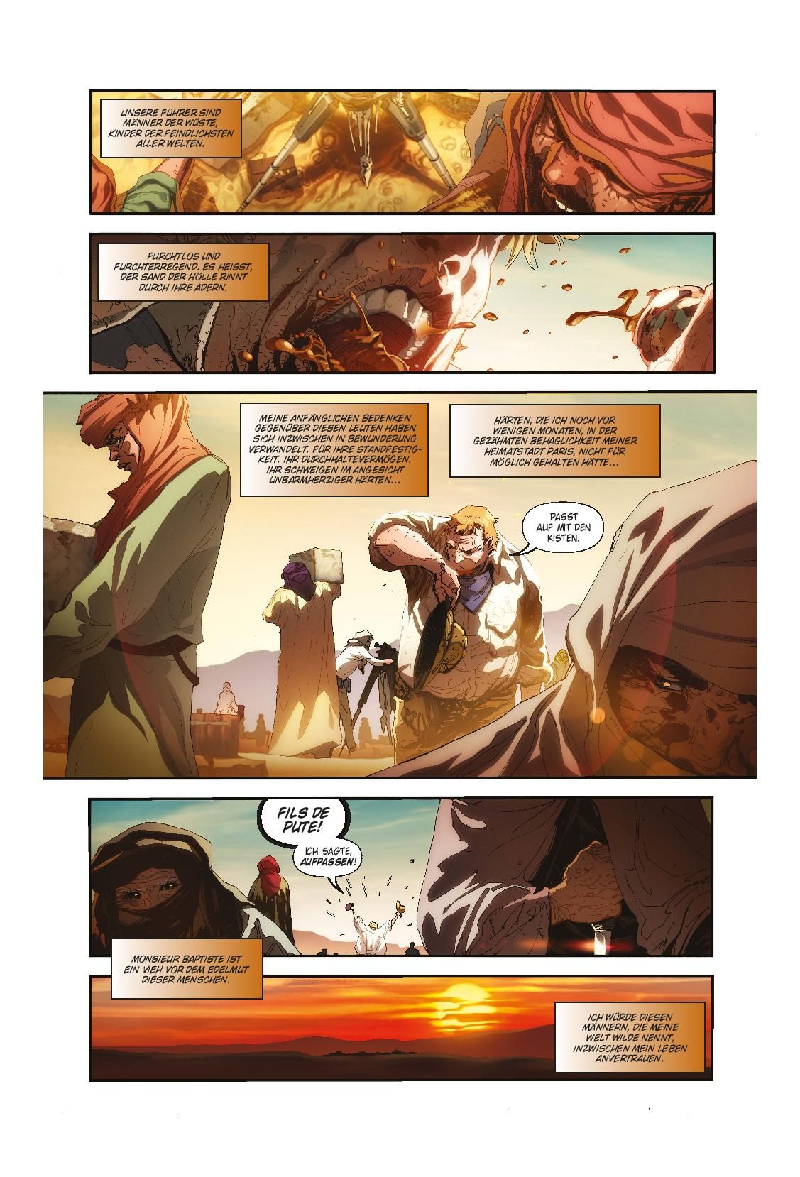 Wüste, Kampf, Komik-Sequenzen, Rotes Licht, Kopfverletzung