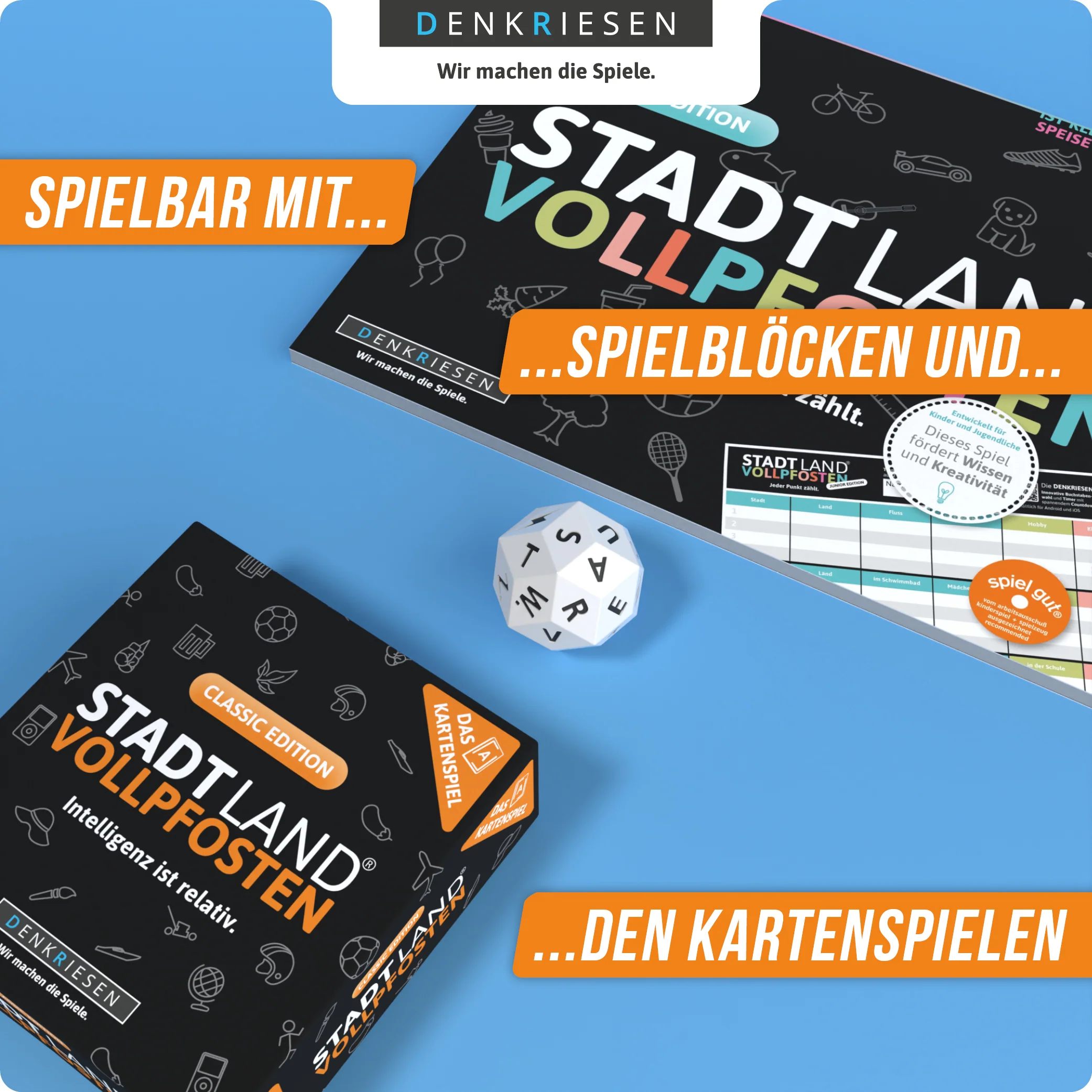 Stadt Land Vollpfosten: Blitz-Würfel zum Spiel Stadt Land Vollpfosten: Blitz-Würfel zum Spiel