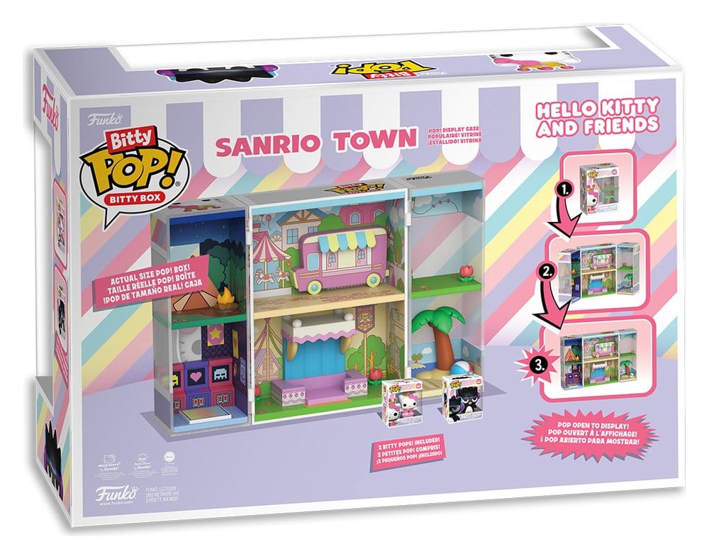 Hello Kitty: POP Bitty Sanrio Town Diorama Set kindergarten, dollhouse, sanrio, display case, miniatures