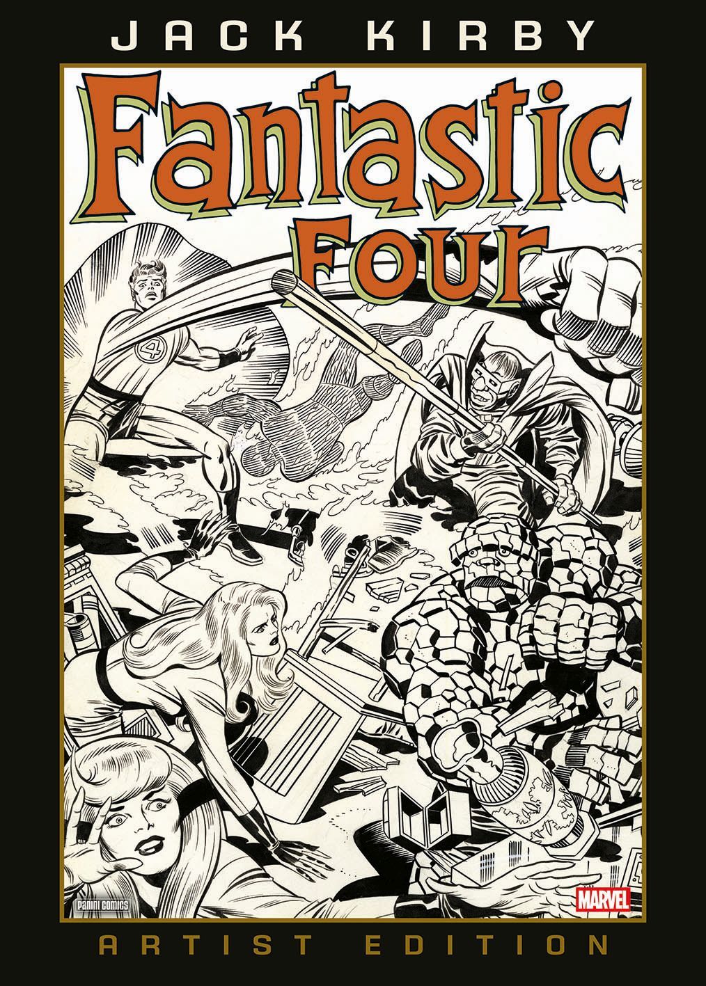 Fantastic Four, Comicbuch, Jack Kirby, Schwarz-Weiß-Illustration, Marvel