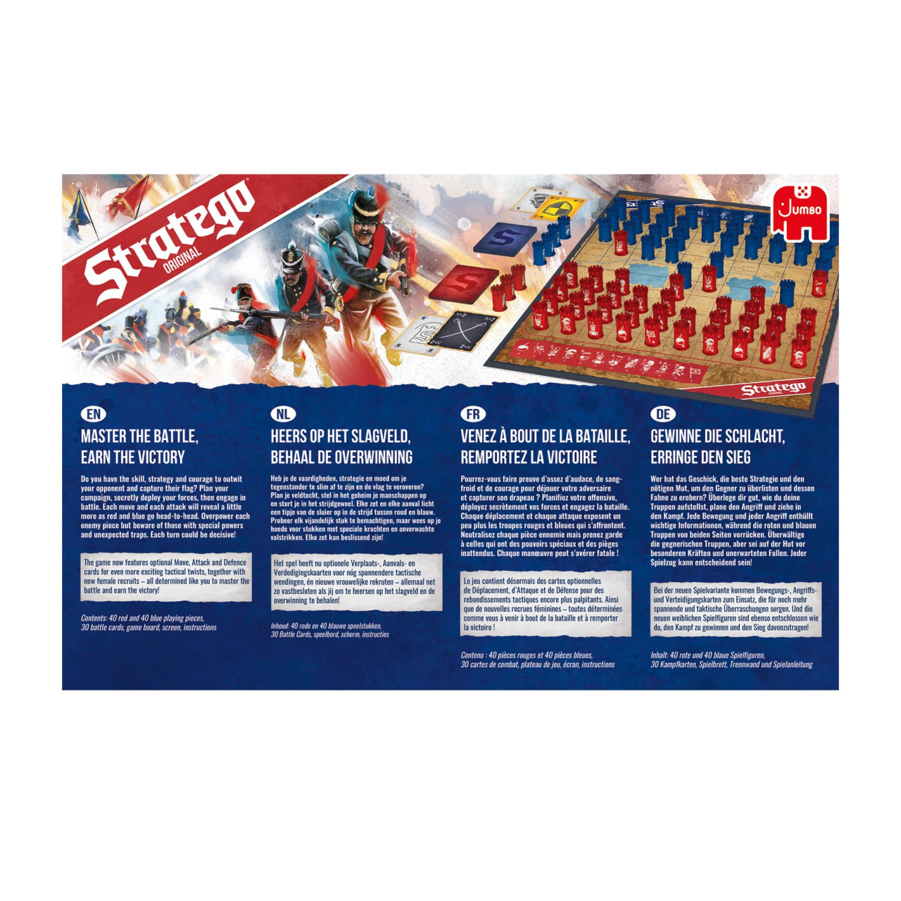 Stratego Original Strategiespiel, Brettspiel, Miniaturen, Schachbrett, Rot Blau