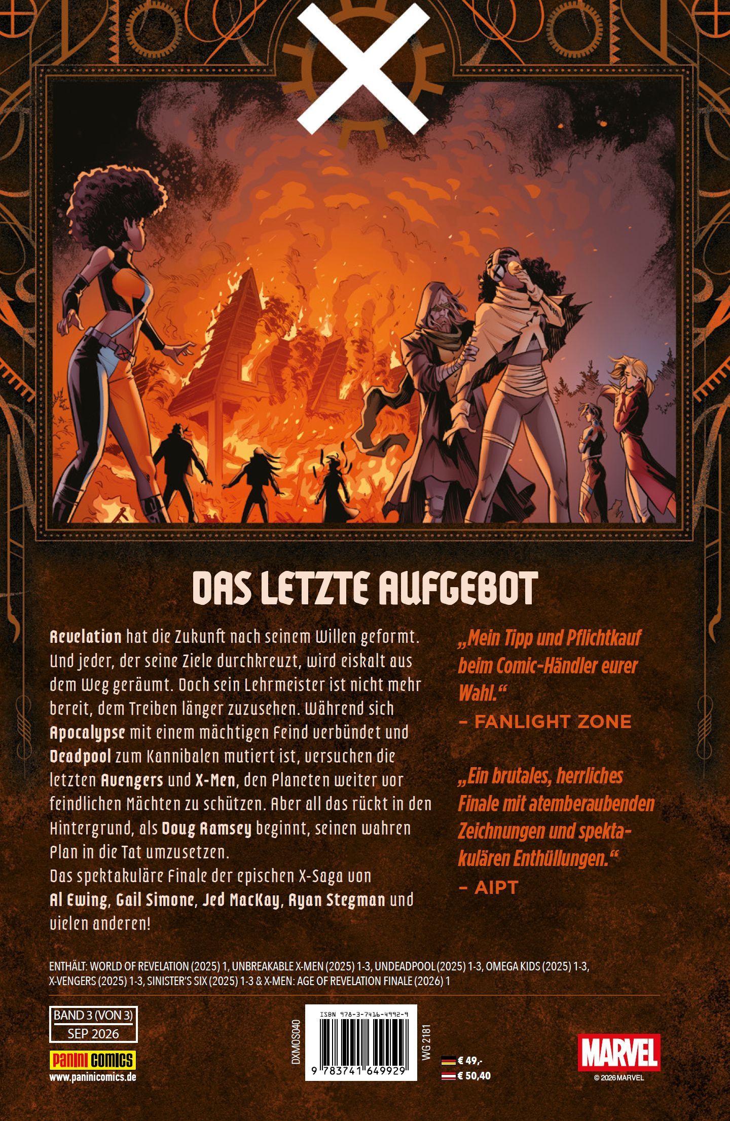 X-Men: Age of Revelation Bd.3 (von 3) Superhelden, Comic, Poster, Gruppe, Feuerhintergrund