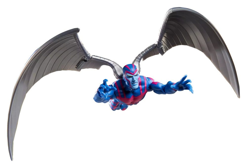 figurine, action figure, Flügel aus Fell?, fliegende Figur, blaues rotes Kostüm