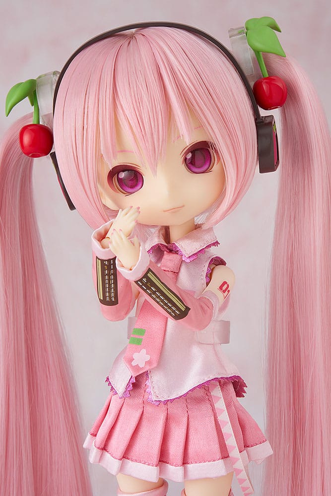 Vocaloid AF: Sakura Miku Harmonia Humming 23cm Puppe, Pinkehaare, Kopfhorer, Kleider, Schuluniform-Ästhetik