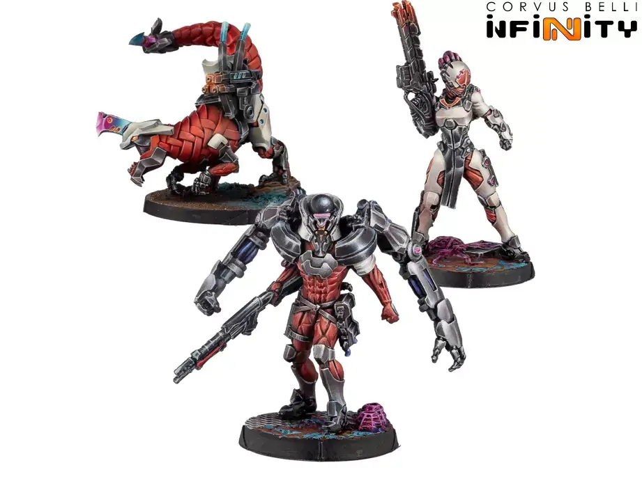 Infinity: Combined Army - Next Wave Expasion Pack Beta Action-Figur, Miniaturen, Roboter-Anzug, Aliens-Kämpfer, Kampfpose