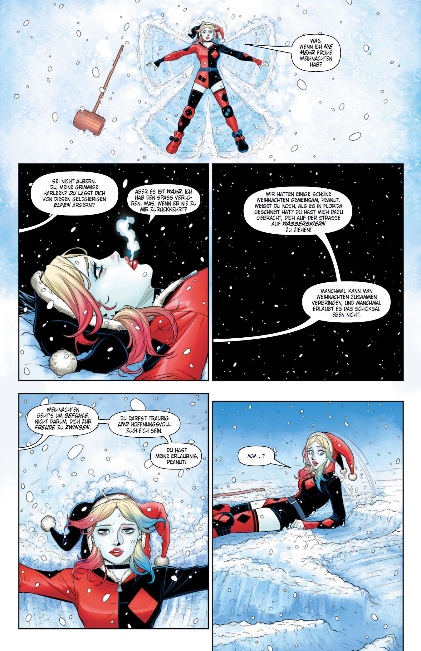 Comic, Weihnachten, Schnee, Harlekin, Figur