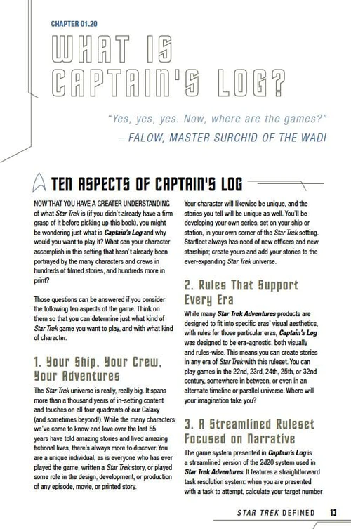 Star Trek Adventures RPG: Captain'S Log - Original Series