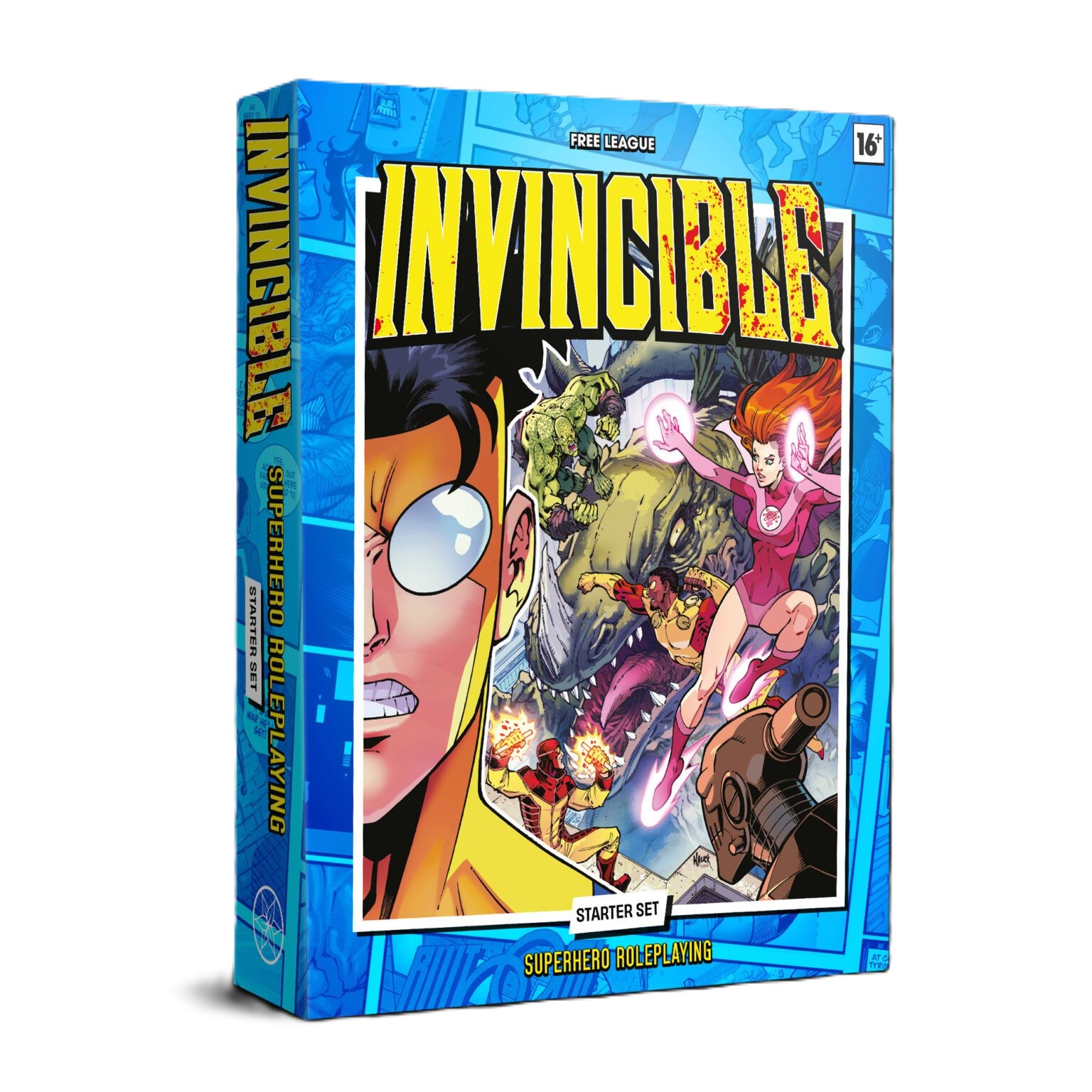 Invincible RPG: Starter Set Comic-Box, Superheld, Starter-Set, Blaues-Box, Cover-Kunst