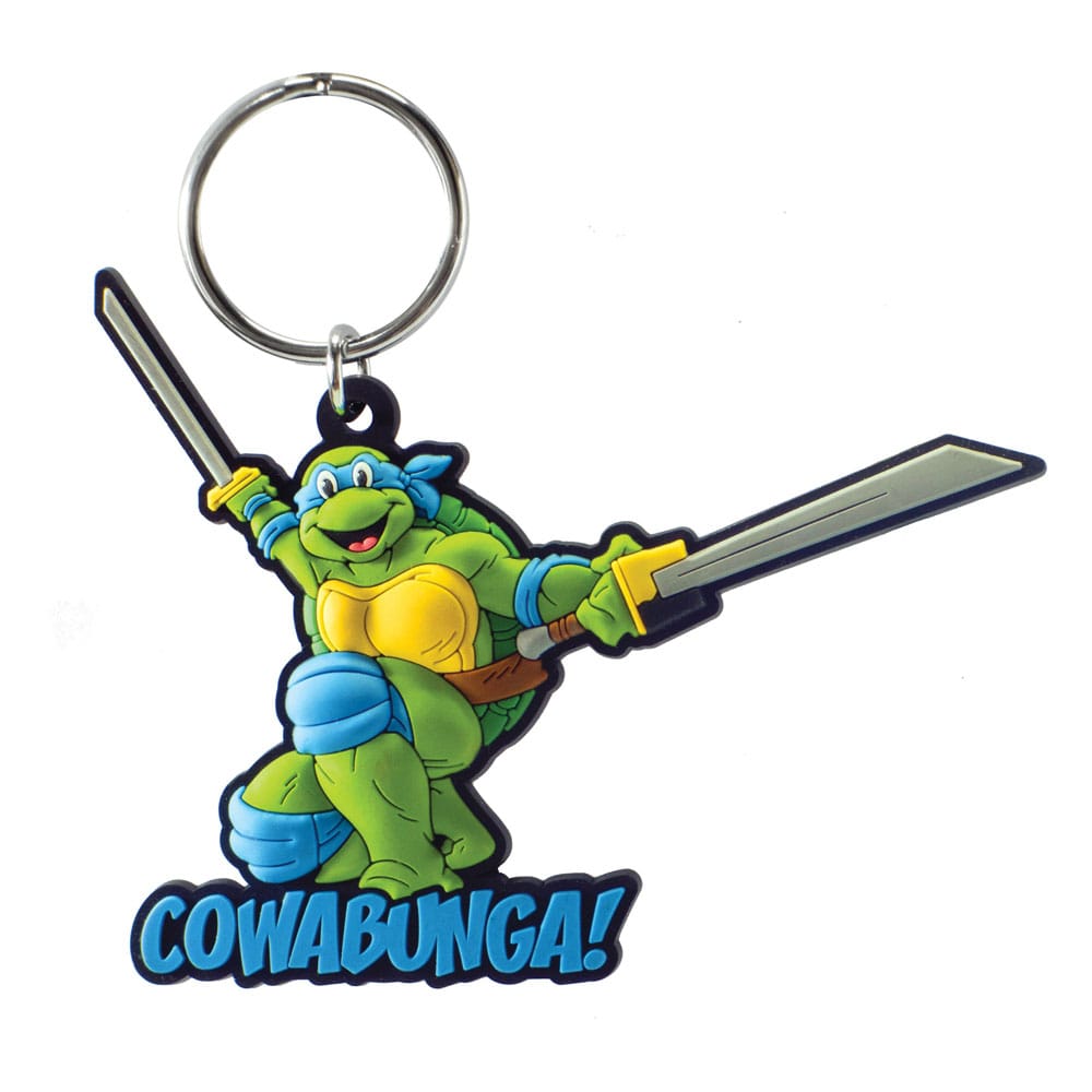 Teenage Mutant Ninja Turtles: SAH Leonardo Gummi 2D Aktionsfigur, Schlüsselanhänger, Ninja-Turtle, Schwert, Grün Gelb Blau