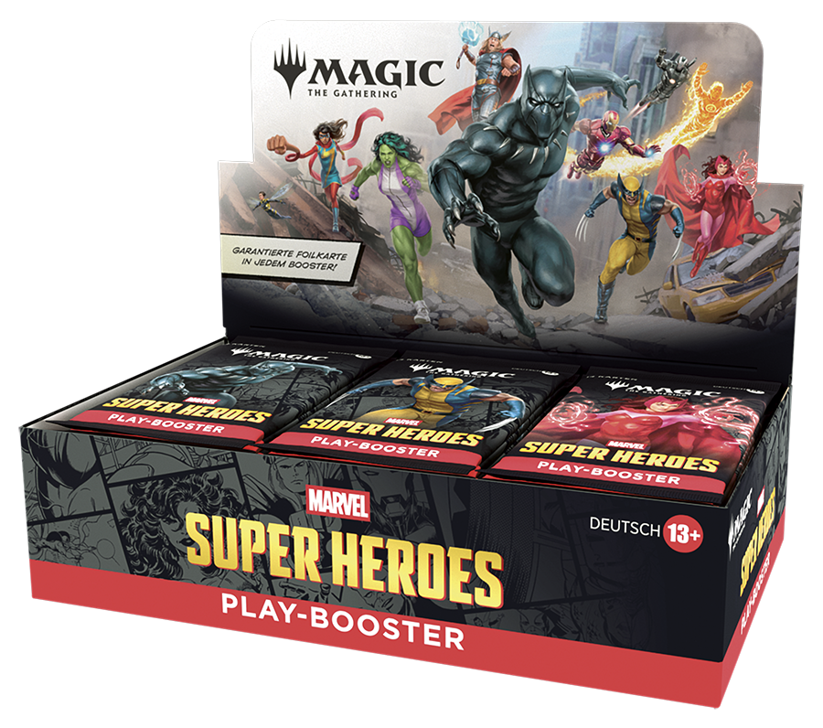 Magic CCG dt.: Marvel Super Heroes Play-Booster Display Superhelden, Spiel-Booster, Marvel, Deutsch 13+, Kartenspiel
