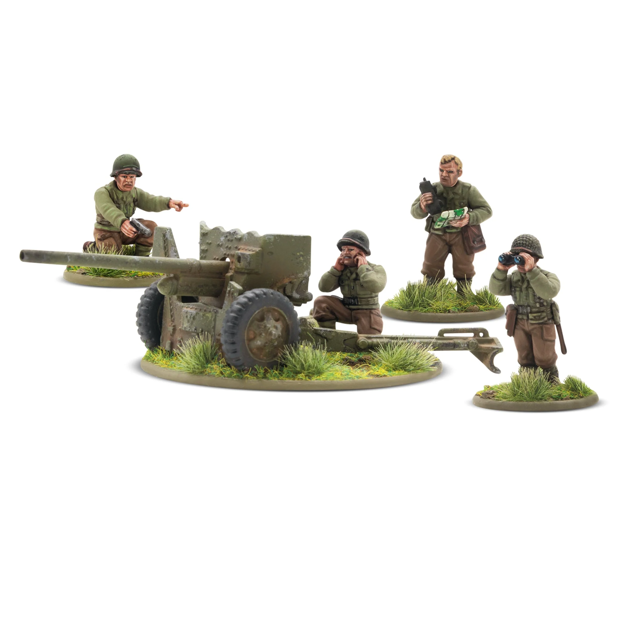Bolt Action: US - US Army 57mm anti-tank gun Miniatur, Kanone, Artillerie, Soldaten, Diorama-Basen