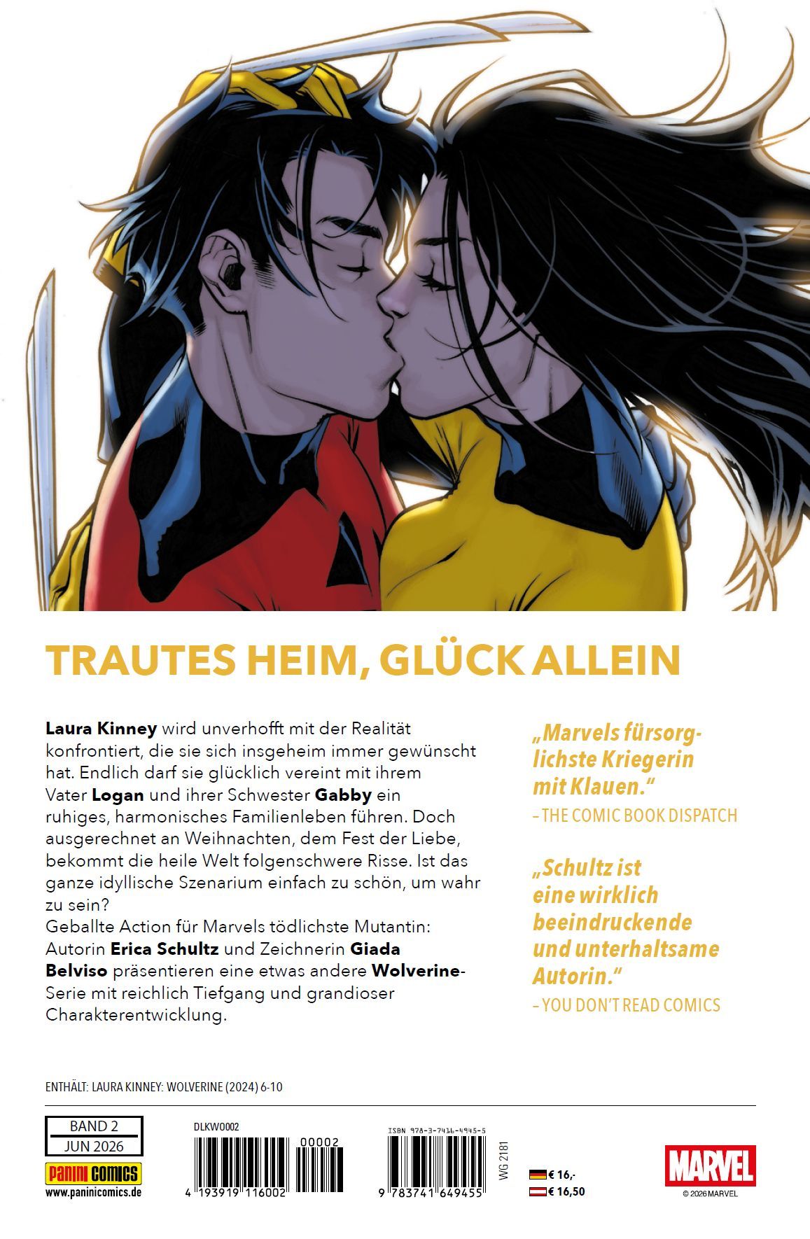 Laura Kinney: Wolverine Bd.2 - Böses Erwachen Kuss, Comic, Mutant, Wolverine, Paar