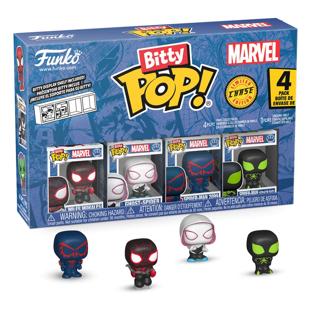 Spider-Man: POP Bitty 4er Set Series 2 (Miles Morales/Ghost-Spider/Spider-Man 2099/Spider-Man)