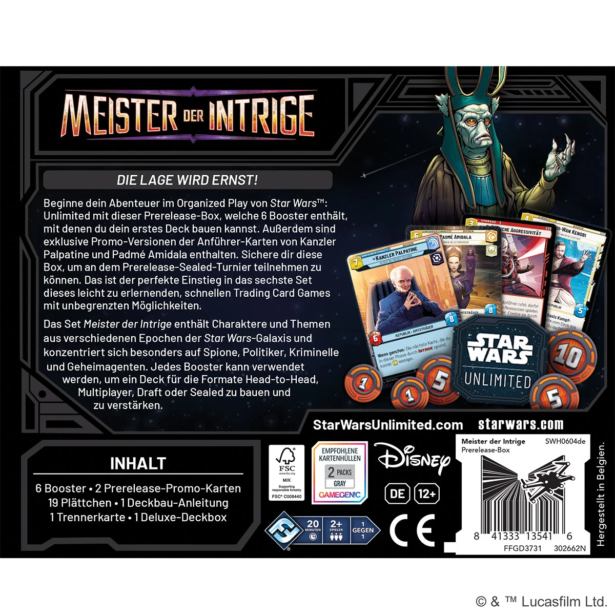 Star Wars Unlimited CCG dt.: Meister der Intrige Prerelease-Box Star Wars Unlimited CCG dt.: Meister der Intrige Prerelease-Box