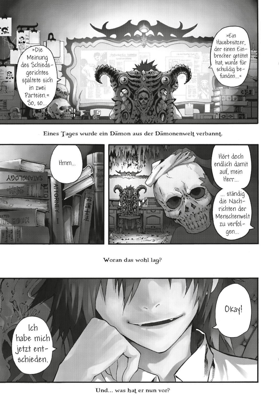 Defense Devil Massiv Bd.1 Dämonenkopf, Sesselstuhlgemäß, Comic Panel, Schädelmaske, Buchstaben-Schatten