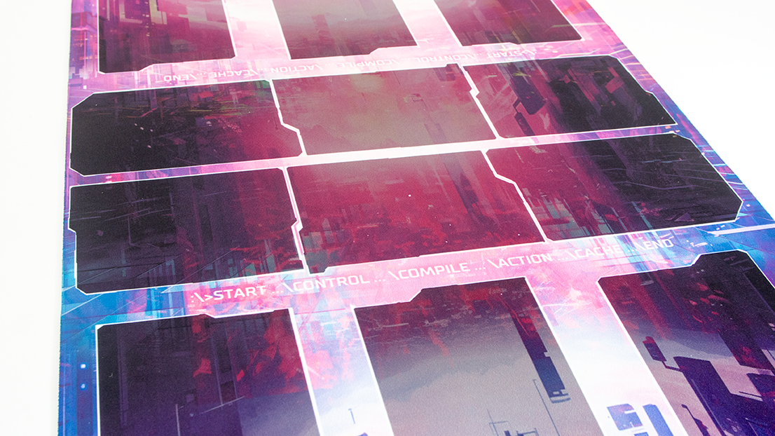 Compile Playmat (Purple Edition) Stickerzettel, Polaroid-Stil, Grafische Druck, Gradientenfarben, Abstrakte Paneele