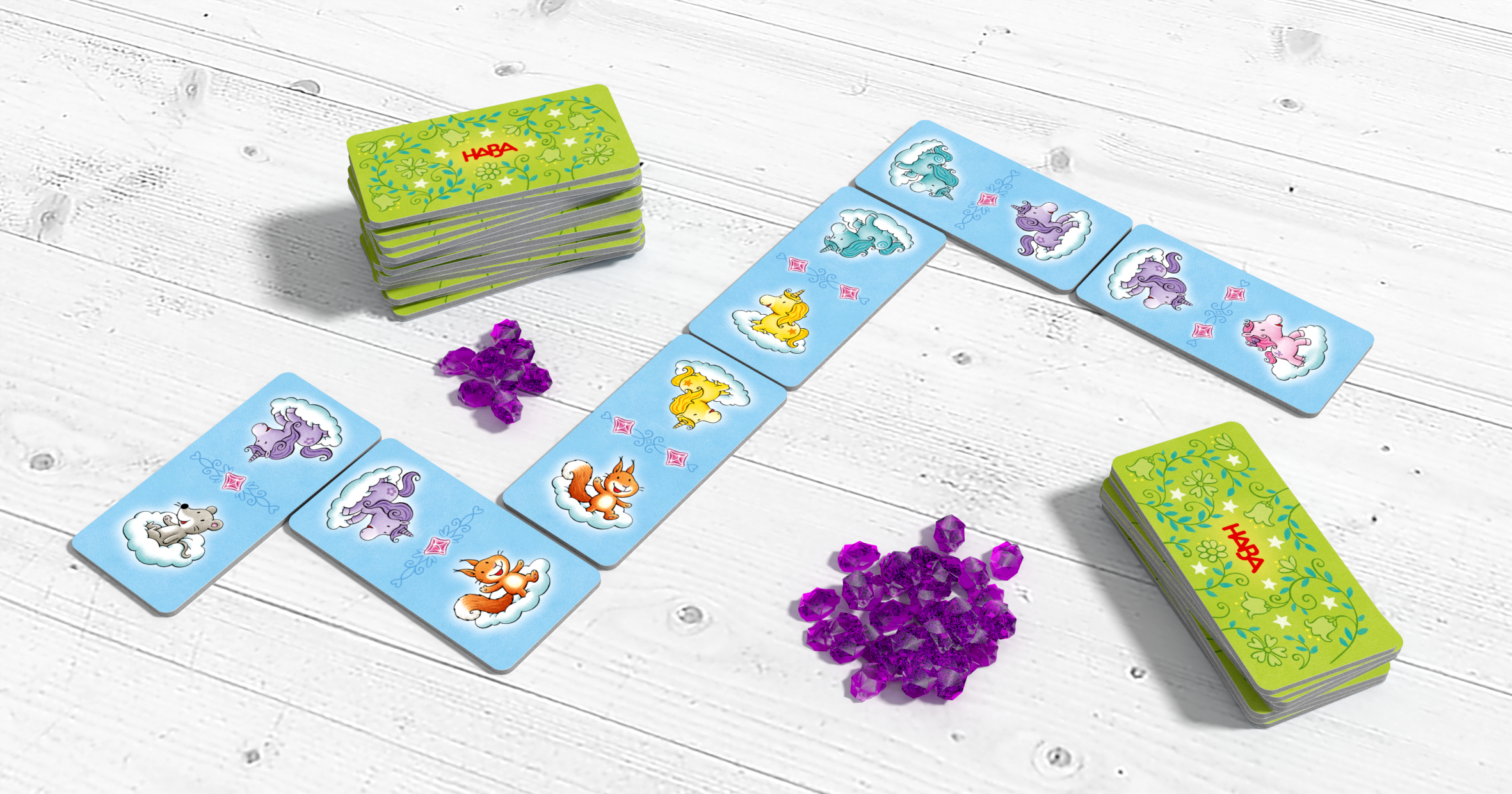 Einhorn Glitzerglück-Spielesammlung tellerspiel, kinderkarten, magnetkarten, tierkarten, bunte karten