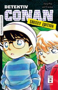 detektiv conan, gekürzter roman, manga cover, jungen detective, gläser