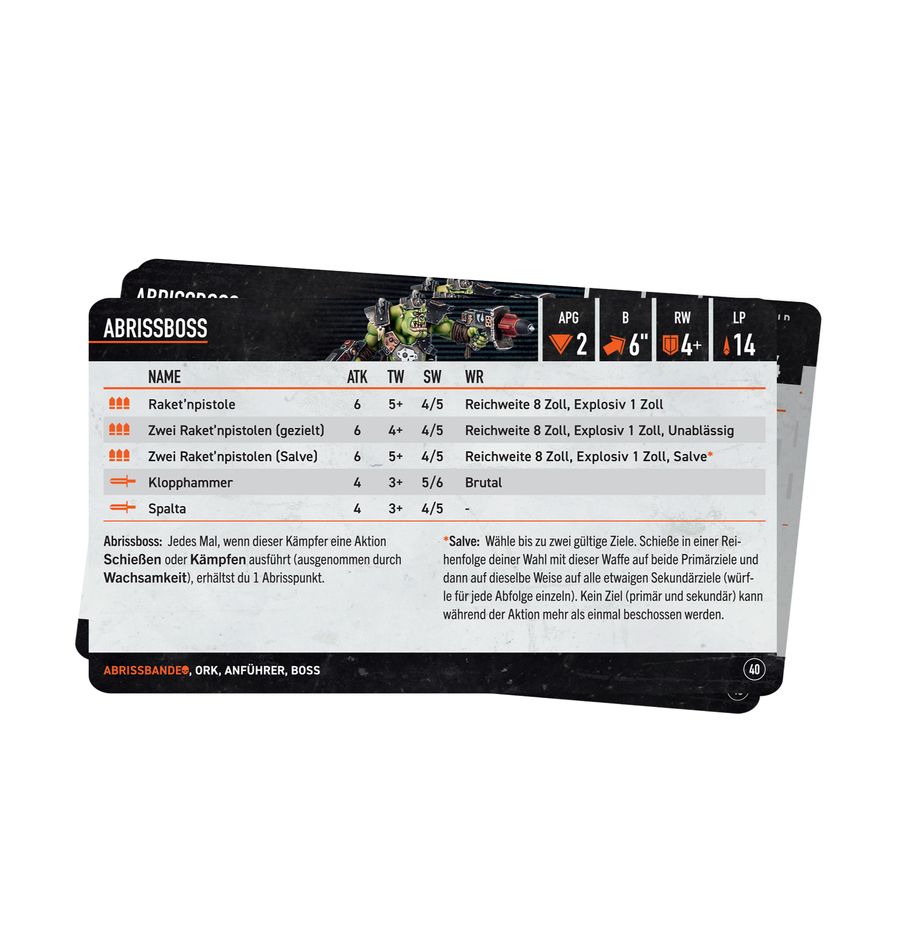 Warhammer 40K: Kill Team - Datacards Wrecka Krew dt. Warhammer 40K: Kill Team - Datacards Wrecka Krew dt.