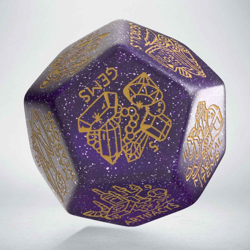 Würfel, Kubus, Kunstwürfel, Goldfolie, Purple