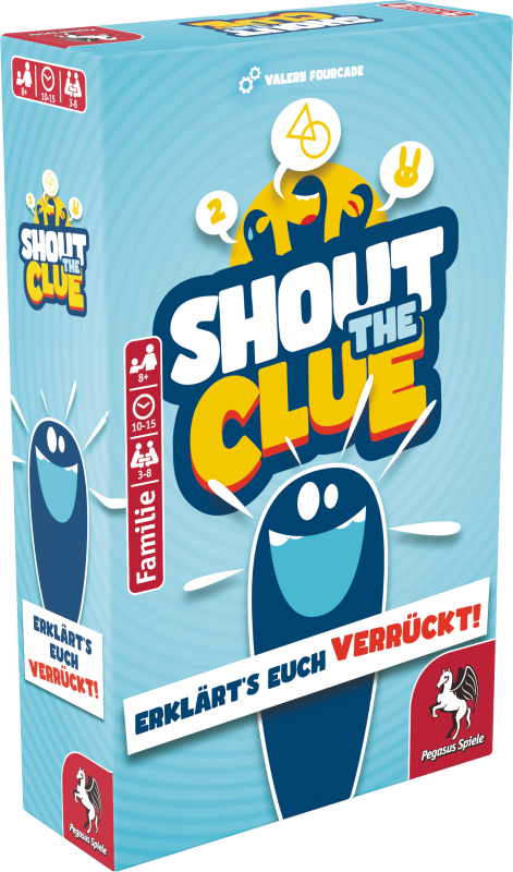 Shout the Clue Laufspiel, Kinderspiel, Kartenspiel, Clownfigur, Beutelverpackung