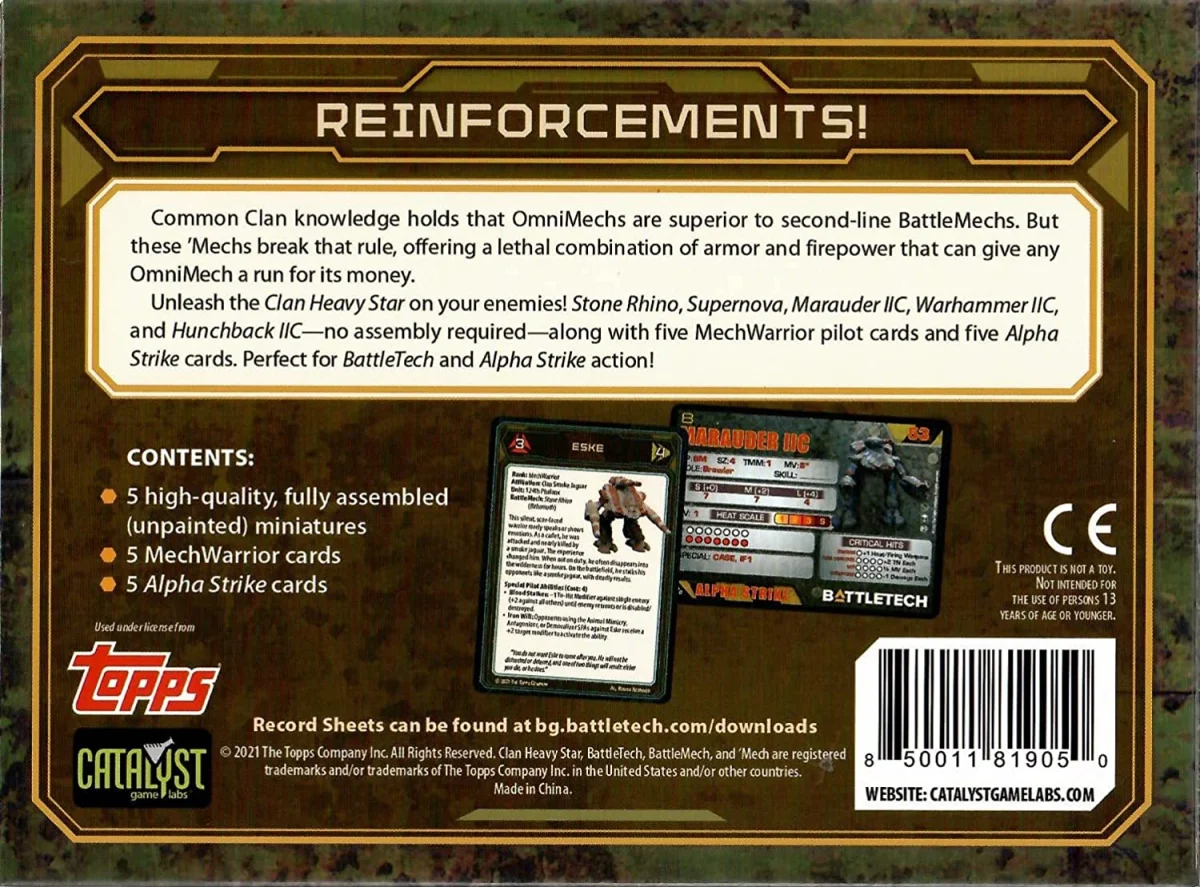 Battletech: Clan Heavy Star Battletech: Clan Heavy Star